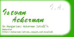 istvan ackerman business card